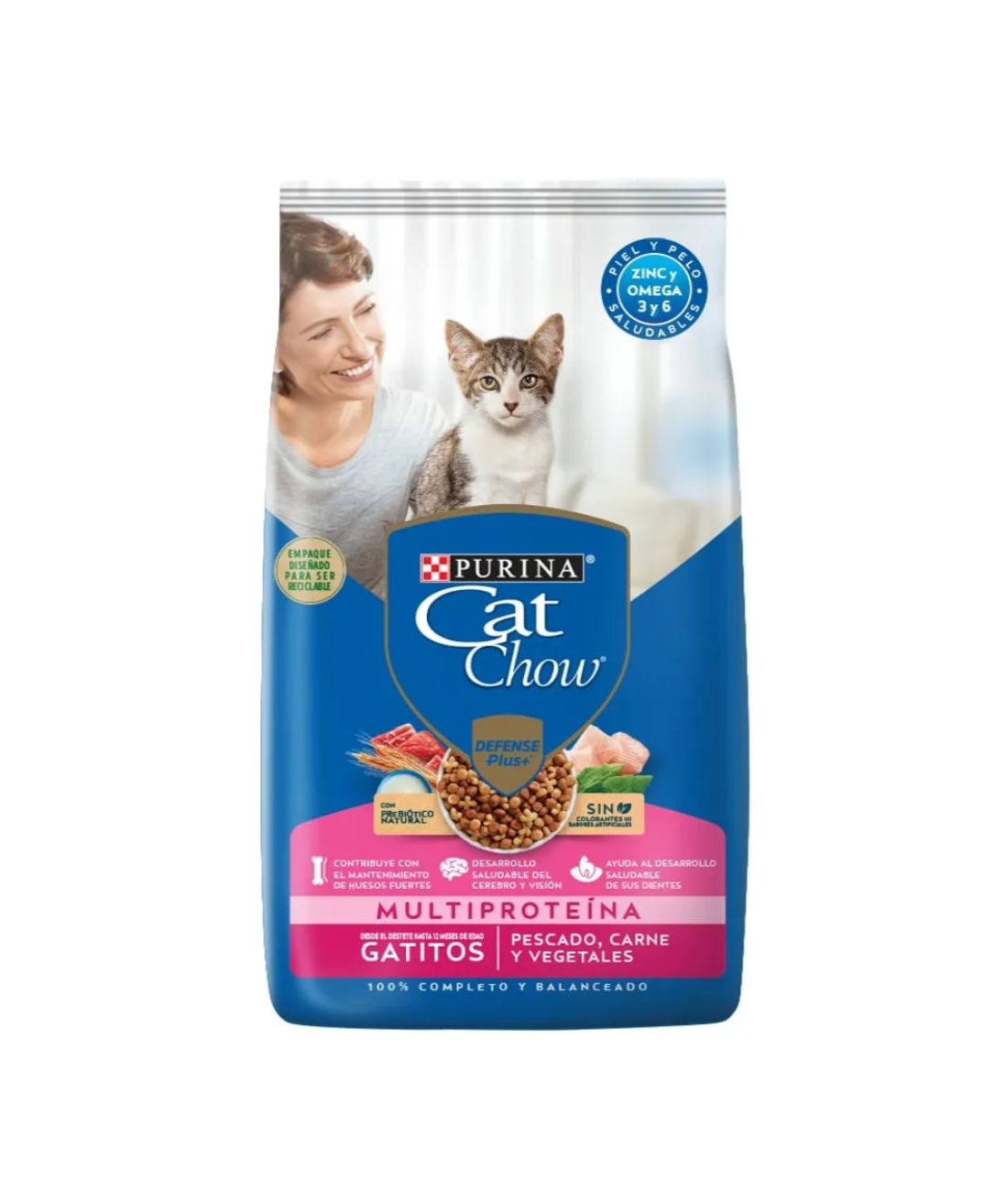 Cat Chow gatitos pescado, carne y leche